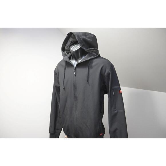 Solaris Softshell Jacket hoodie Windbreaker Full Zip Fleece Black Mens Sz Large - Picture 4 of 10